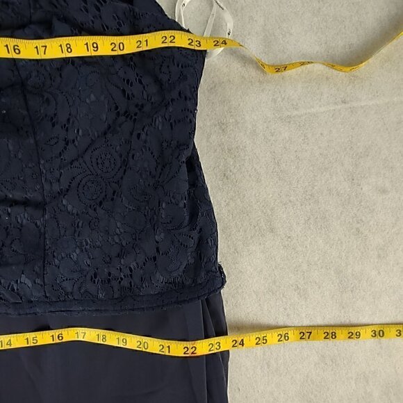 AW Bridal Navy Mother Of The Bride Chiffon, Lace A-Line Maxi Dress Size 24 (NWT) - Picture 9 of 11